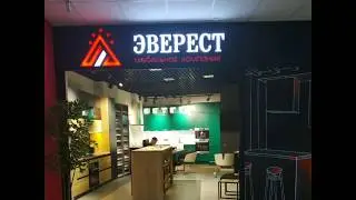 Прямая кухня с островом.Дизайнерские Кухни Эверест Минск. Обзор кухни под заказ выставочный образец.
