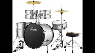 Drum Set Eastar 22 inch for Adults, 5 Piece Full Size Drum Kit Junior Beginner