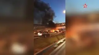 Электромобиль Tesla взорвался после ДТП на МКАД