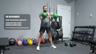 Double Kettlebell Complex | 15 Min | Swing, Clean, Squat | Full Body