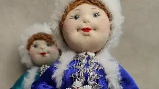 #рукоделие #куклы  Куколка-Снегурочка. Вторая часть . Авторская технология. Делюсь секретами!)