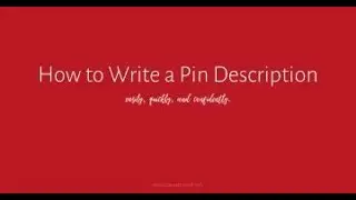 How to write a pin description