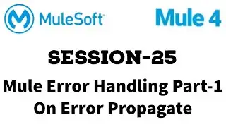 MuleSoft | Mule ESB 4 | Session 25 | Mule Error Handling part-1 | On error propagate