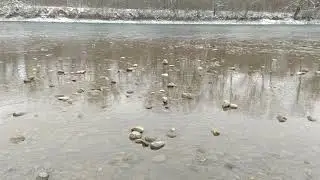 Река Кубань зимой.