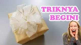 CARA MEMBUAT PITA POMPOM MUDAH | HOW TO MAKE AN EASY POMPOM BOW - STEP BY STEP