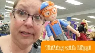 Renee thrifting for Toys.  Blippi is her Helper today!