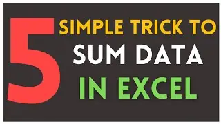 Top 5 Simple Trick To Sum Data in Excel | Ms Excel Tutorial in Hindi