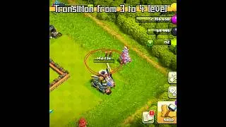 Eagle Artillery Transition from 3 to 4 level. #clashofclans #shorts