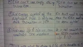 Differences between NDFA and DFA