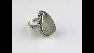 Sterling Silver Dessert Glass Gemstone Ring BR_1261J