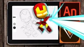 Digital Illustration Tutorial with Adobe Animate - Drawing a (cute) Iron Man