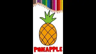 How to Draw a Pineapple 🍍 for Kids #Shorts