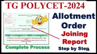 TG POLYCET 2024|How to Download Allotment| Pay fees|Self Reporting|Joining Report|Seat cancellation