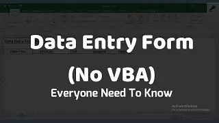 Excel Data Entry Form Without VBA Code | Excel Keys | Everyone Need To Know