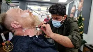 💈Classic Relaxing Hot Towel Shave with Face Massage #rakans_barbershop #nrw  #bart #beard #لحية