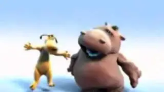 dancing hippo and dog