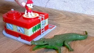 Видео с игрушками. Щенячий Патруль спасают крокодила