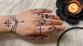 Arabic Henna Design - Mehndi Designs || رسم حنه سهله وبسيطه للبنات