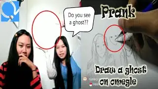 Drawing on omegle ghost prank | Gambar orang di Ome TV ada hantu di belakangnya! | Prank