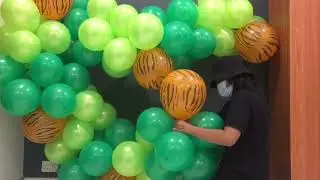 Safari theme birthday decoration |Jungle Theme Balloon Deco | Easy Balloon Garland  
