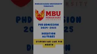Mohan babu university PhD admissions #PhDAdmissions #DoctoralPrograms #phd #phd_entrance