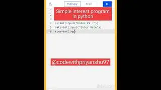 Python : Simple Intrest Program in Python | python Simple code 