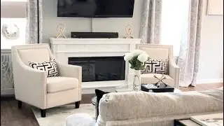 LIVING ROOM DECORATE WITH ME|MODERN GLAM & NEUTRAL