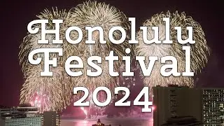 Honolulu Festival 2024 Fireworks Over Waikiki Beach With Music