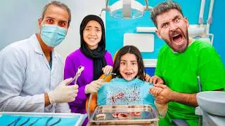 الدكتور الشرير خلع كل اسنان ايسل 🦷😱 بسبب اكل الحلوي 🍭😳 انهيار بكاء 😭💔!!