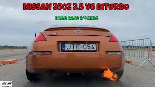 NISSAN 350Z 3.5 V6 BiTURBO VQ35DE drag race 1/4 mile 🚦🚗 - 4K UHD