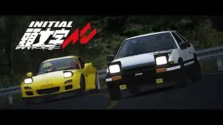 Initial d Toyota corolla  trueno AE86 Takahashi Keisuke vs Mazda rx-7 FD Takumi Fujiwara