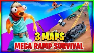 🚗 Best 3 MEGA RAMP SURVIVAL maps in Fortnite! - mega ramp survival fortnite code 🏞️