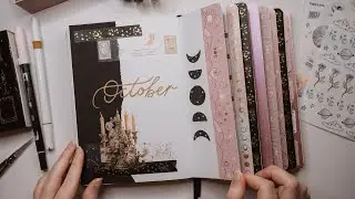 October Witchy Bullet Journal Theme with Waterfall Tabs ✨ Plan With Me | Mystery Journal