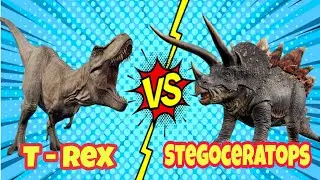 PERTARUNGAN DINOSAURUS • 2022 • Part#01 • (Tyrannosaurus Rex 🆚 Stegoceratops)