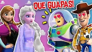 WOODY y BUZZ se ENAMORAN de ELSA y ANA ☃️Frozen 2 Juguetes ❄️ Toy Story 4 Juguetes Fantásticos