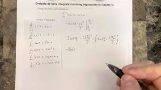Evaluate definite integrals involving trigonometric functions