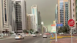 لقطات من عاصفة الامارات أبوظبي