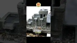 Cemented waterfall fountain construction
