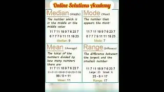 What are Mean, Median and Mode?  | mean median mode