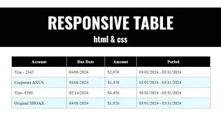 How to Make Responsive HTML Table - Pure CSS Table | Responsive Table HTML