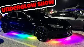 Taking my Tesla to an underglow show! (Wentzville Walmart GlowShow)