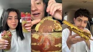Dubai chocolate dessert TikTok mukbang compilation!