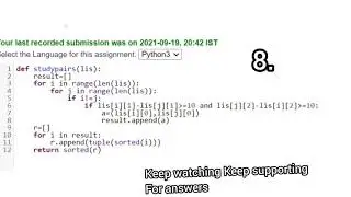 ONLINE PROGRAMMING NPTEL DATA STRUCTURES AND ALGORITHMS WITH PYTHON UNPROACTED TEST SESSION 2 ANSWER