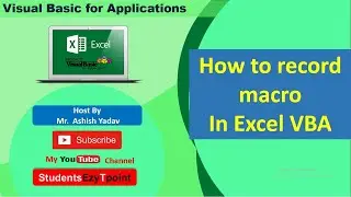 Record Macro in excel VBA