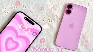 Pink iPhone 16 Unboxing | Aesthetic, Calm, & Kinda Satisfying 🌸🎀 / Janny