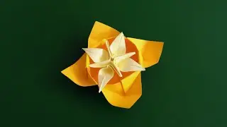 Коробка цветочек оригами • Как сделать цветок коробочку из бумаги без клея • Origami Flower Box