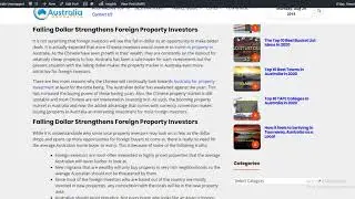 Falling Australian Dollar Strengthen Foreign Investors