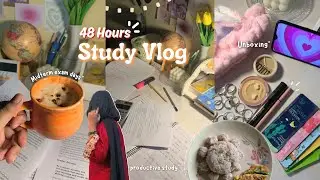 48 hour STUDY VLOG📒*Realistic* routine Bangladeshi🇧🇩Exam prep, coffee, unboxing🎀 Study motivation☕️