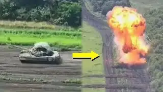 This Russian tank didn't expect a hit from behind. Ukraine is advancing to Azov Sea