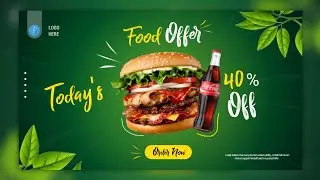 How to make Food Banner  in Mobile using Pixellab💚 | Burger Banner Design |